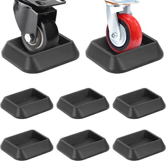 Furniture Stoppers & Bed Stoppers - Wheel Caster Cups fit All Wheels of Furniture - Silicone Non-Slip Pads for Sofa Bed Chairs to Prevents Scratches (8 Pack)