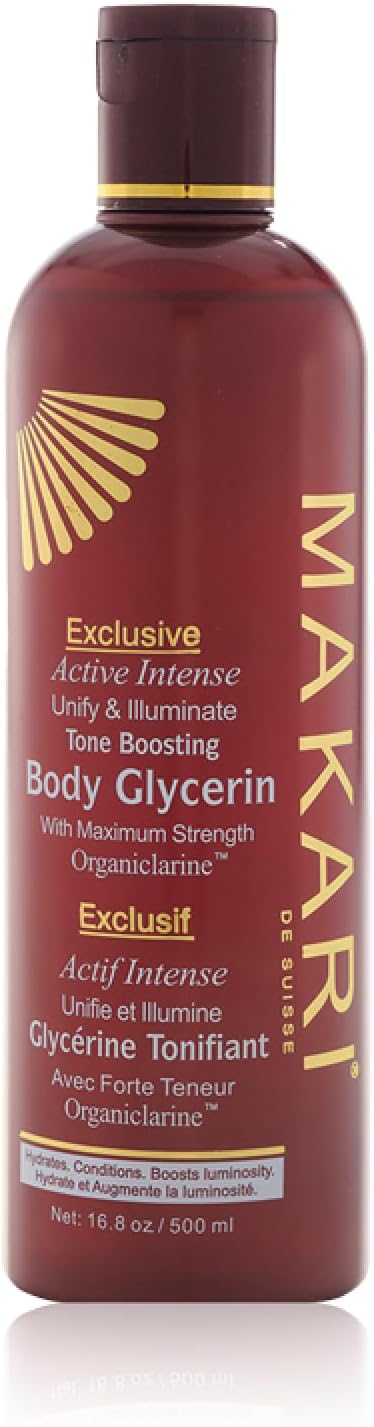Makari Exclusive Active Intense Tone Boosting Body Glycerin (16.8 oz) | Skin-Brightening Body Glycerin | Moisturizes and Softens | Supports the Look of Even Skin Tone | For Most Skin Types