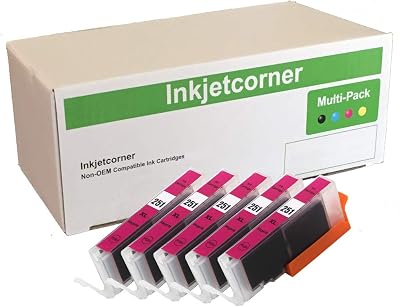 Inkjetcorner Compatible Ink Cartridges Replacement for CLI-251XL CLI-251 for use with iX6820 MX920 MX922 MG5520 MG5522 MG5620 MG6620 MG5420 MG6420 iP8720 Magenta, 5-Pack
