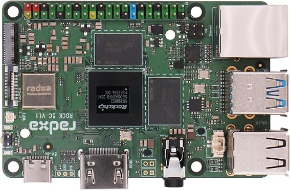 Radxa Rock 5C Right RK3588S2, 8-core CPU SBC, HDMI with 8K output, PCIe 2.1 1-lane, Gigabit Ethernet, Single Board Computer Lock 5C 8GB