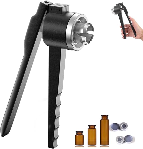 8-32mm Vial Manual Crimper Hand Sealing Machine,Adjustable Tightness, Stainless Steel,Flip Vial Crimper,Quick Capping,13mm