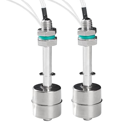 Water Level Sensor Switch Stainless Steel,Liquid Level Sensor Float Switch, Plastic Ball Float Controller For Water Pump Fish Tank Cistern Sump Filter Aquarium Swim Pool Garden Pond Liquid 2 Pcs