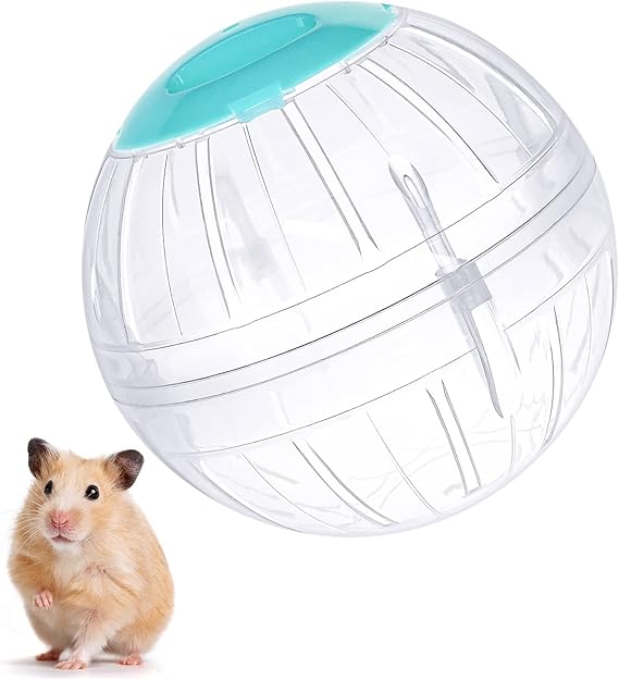 Hamster Exercise Ball, 5.7 Inch Transparent Running Wheel,Blue | Dwarf Hamsters to Reduce Boredom and Increase Activity