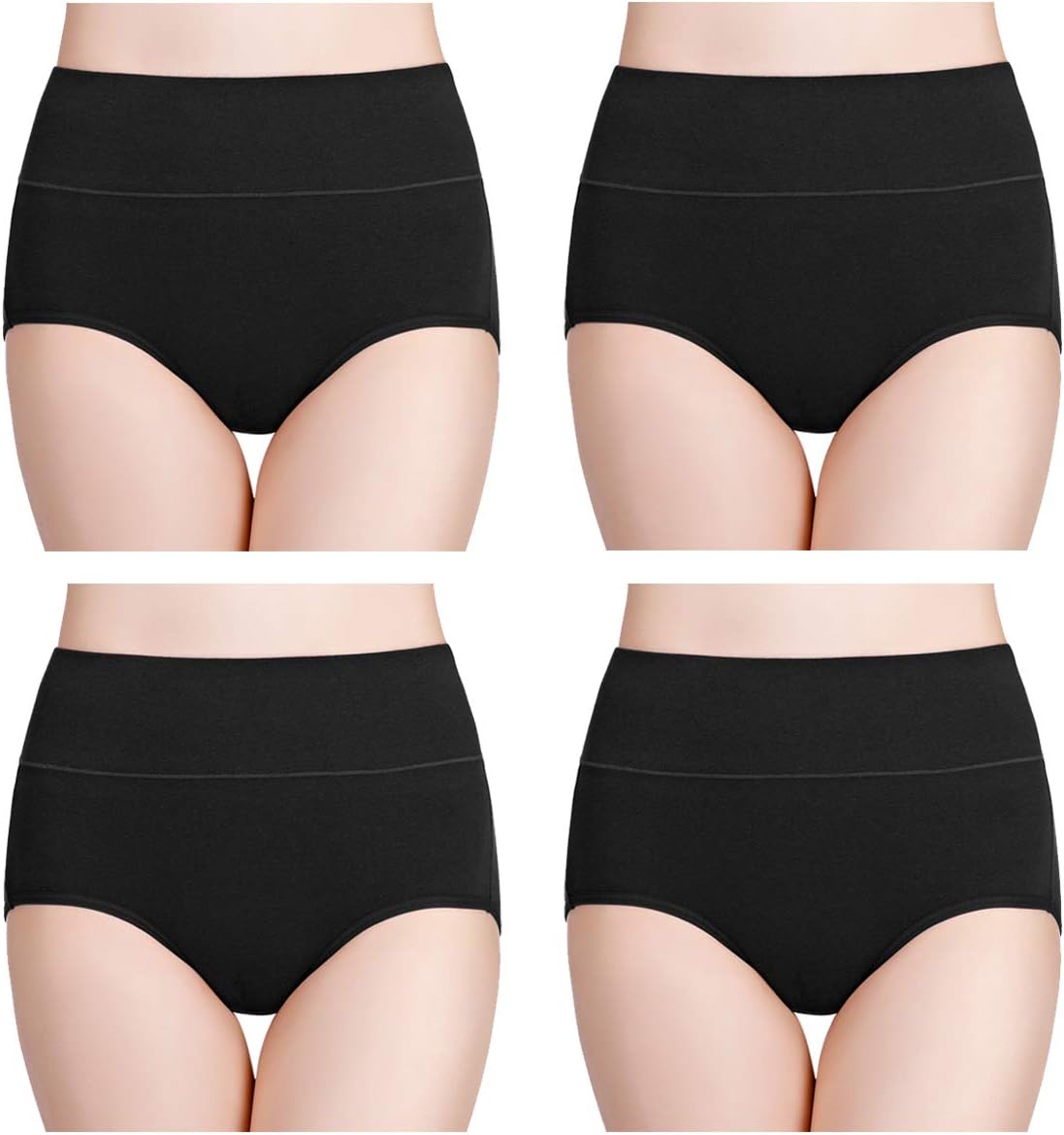 wirarpa Ladies Knickers Cotton Full Briefs High Waisted Underwear Panties for Women Multipack