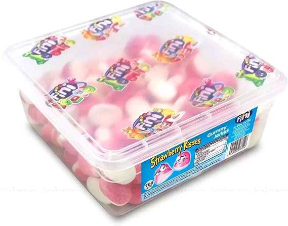 ESSENTIAL PRODUCTS FINI Strawberry Kisses Gummy Sweets Jellies, Mixed-Fruit, 1Kg Share Pack Chewy Jelly Christmas, Birthday, Easter, Halloween, Thank You Gift, Sharing Box, Great Sold by EPL