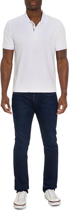 Robert Graham Mens Elias Knit Short-Sleeve Polo Shirt