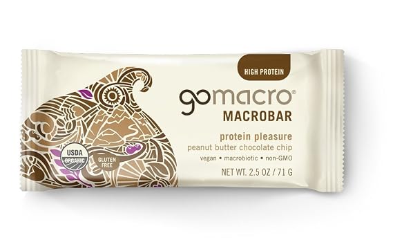 GoMacro MacroBar Organic Peanut Butter Chocolate Chip, 2.5 Ounce (Pack of 15)
