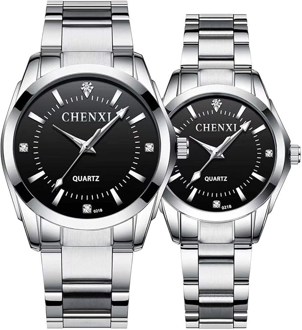 MASTOP Couple Watches Classic Golden Stainless Steel Watch His and Hers | Waterproof ,Quartz Watch for Women and Men