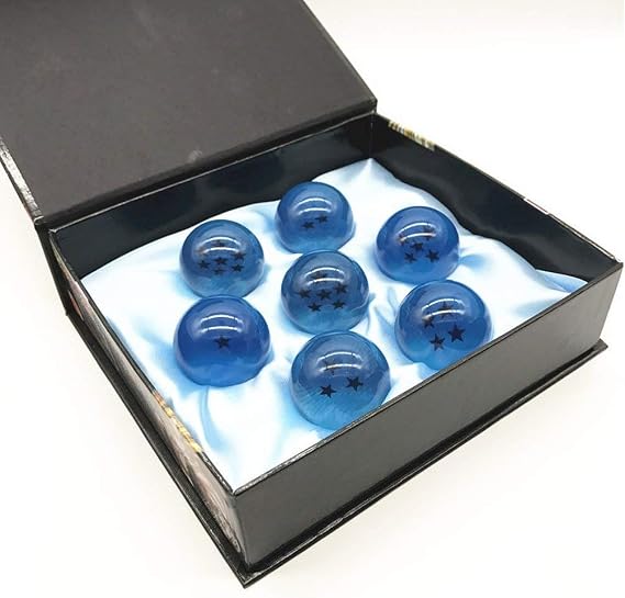 Boxtree Children Toy New Gift Box Set of 7pcs Ball Z 43mm/1.7" Stars Crystal Ball (Blue)