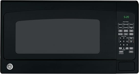 GE Countertop Microwave Oven, 1,200 Watt, 2.0 Cu. Ft., Black Stainless | Large Capacity, 8 Convenience Cook Settings, One-Touch Controls, Child Lock Technology, Glass Turntable