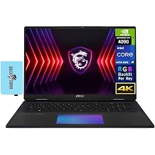 MSI Titan 18 HX Gaming Laptop 18 Mini LED 4K 120 Hz 24-Core 14th Gen Intel i9-14900HX, 128GB DDR5 RAM, 4TB PCIe SSD, GeForce RTX 4090, Per Key RGB KYB, Thunderbolt 4, WiFi 7, Win11P wDKZ Hub