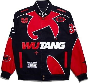 Wu-Tang Clan Souvenir Jacket Lightweight Cotton Coat with Front Buttons and Side Pockets