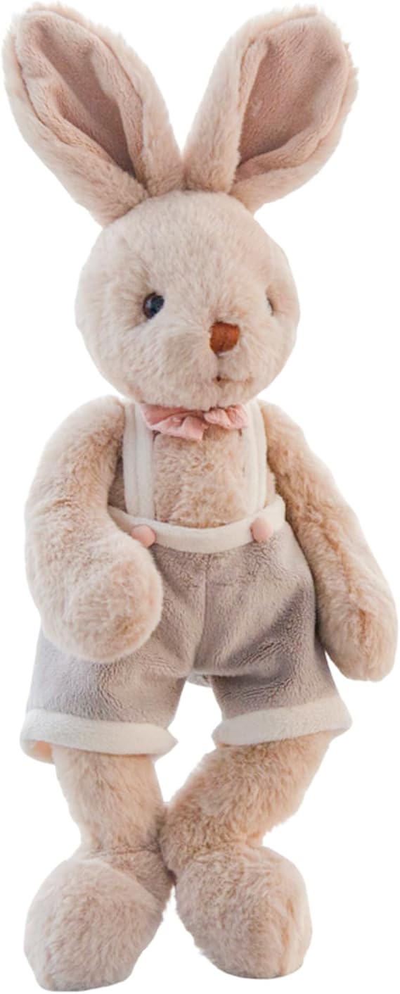 GABRIEL Bunny Plush Toy, 30cm Soft Stuffed Rabbit Wear Overalls