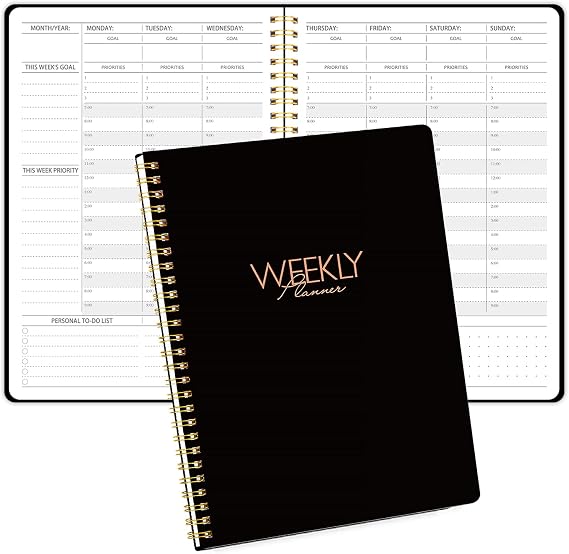 Weekly Appointment Planner with Hourly Schedule,Priorities & Habit Tracker Organizer,7.5"10" for Office,School,Family