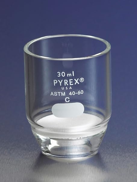 Corning Pyrex #32960-30M, 30mL Low Form Gooch Crucible with 30mm Diameter Medium Porosity Fritted Disc (Single)