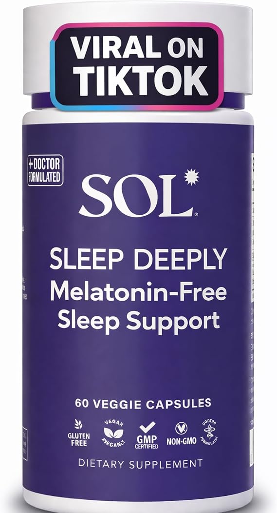 Sleep Aid Without Melatonin for Adults - 60 Capsules - Herbal, Vegan & Gluten Free Sleep Supplement Aid - Pastillas para dormir - Sleep Deeply Made in the USA