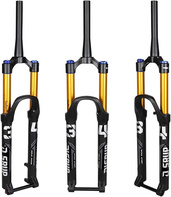 MTB Air Suspension Fork 26/27.5/29in Travel 140mm 1-1/8" Straight/Tapered Mountain Bike Fork Rebound Adjust Boost Thru Axle 15x110mm Manual Lockout
