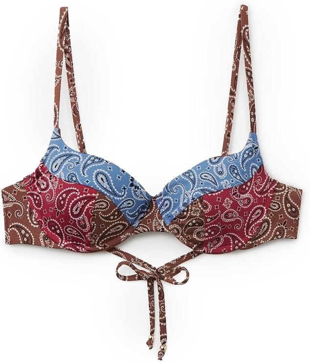 CALZEDONIA Balconette Swimsuit Top Bandana Patch