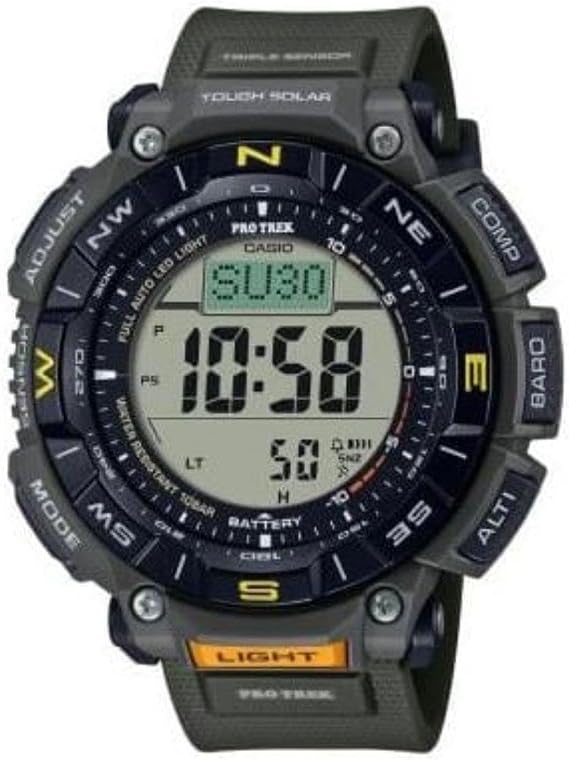 Casio PRG340 Series | Pro Trek | 100 Meter Water Resistance | Compass | Alt/Baro-Thermo | Tough Solar Power | 1-100 SEC Stopwatch | Countdown Timer | World Time