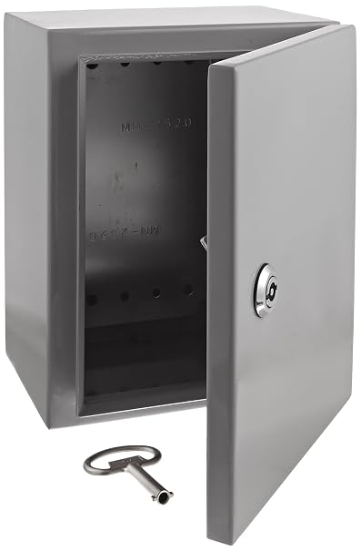BUD Industries SNB-3730 Series SNB Steel NEMA 4 Sheet Metal Box 9.84" L x 7.87" W x 5.91" D, Gray