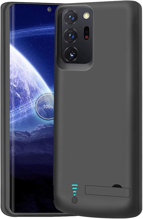 Battery Case for Samsung Galaxy Note 20 Ultra 5G, 5000mAh Rechargeable Extended Battery Charging Charger Case, Add 100% Extra Juice, Not Compatible with Galaxy S20 Ultra Black