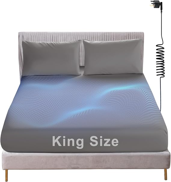 Grounding Fitted Sheet with 5% Silver Fiber & 95% Organic Cotton, 150x200cm