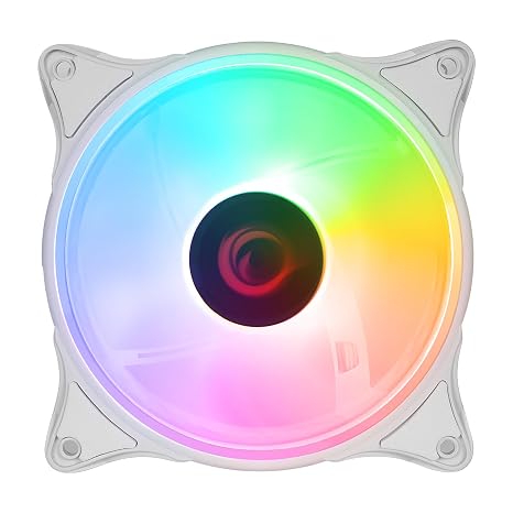 Rampage GLARE F50 38CFM 1200RPM 12cm Rainbow 3P+4P Molex Soketli Kasa Soğutma Fanı 38CFM 1200RPM 12cm Gökkuşağı (BEYAZ)