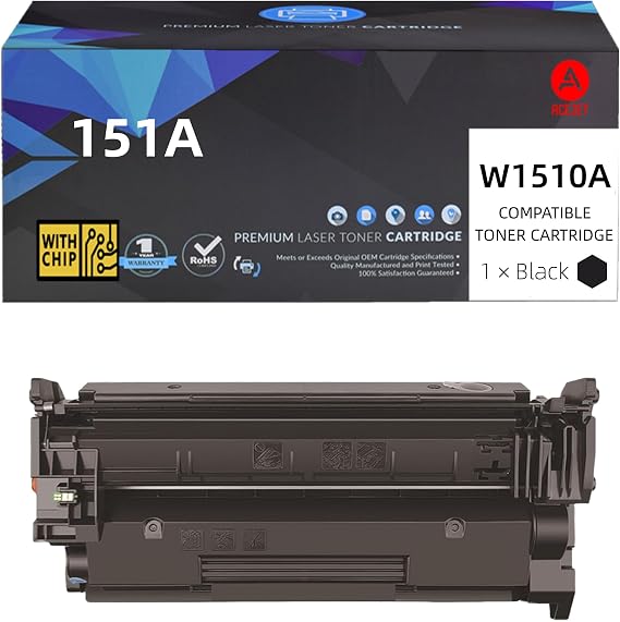 151A W1510A Compatible Toner Cartridge with Chip Replacement for HP 151A W1510A Used with LaserJet PRO 4003 MFP 4103DW Printer (Black-1PK)