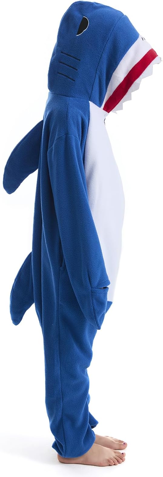 OGU' DEAL Shark Onesie Sleepwear for Kids Animal Costume Halloween Hooded Jumpsuit with Pockets