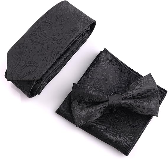 Flairs New York Paisley Collection Bow Tie & Pocket Square Matching Set