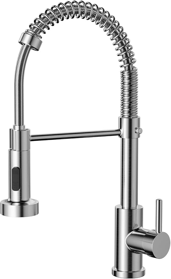 Cobbe Kitchen Tap Spring Sink Mixer with Pull Out Spray, Chrome