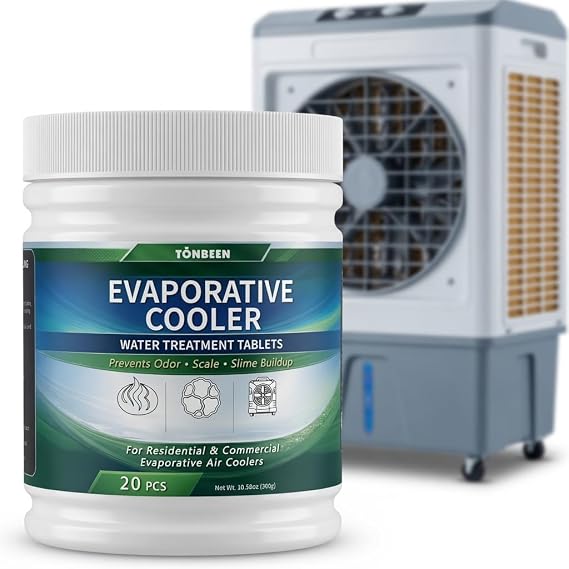 Swamp Cooler Tablets for Evaporative Coolers | Water Stain Cleaning, Odor Control, Scale Prevention & System Maintenance 20 pcs