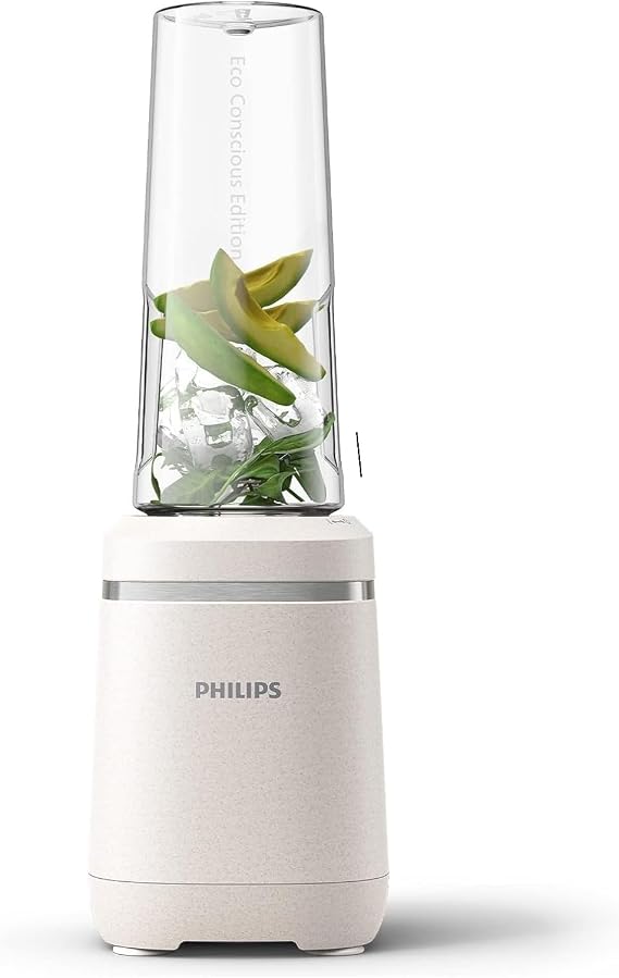 Philips Domestic Appliances Blender – Eco Conscious Edition, 350 Watt, ProBlend Technology, Tritan Renew Cup, BPA Free, Silk White Matte (HR2500/00)