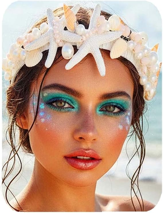 Starfish Headband Pearl Shell Headpiece Beach Bridal Wedding Hair Accessories for Women