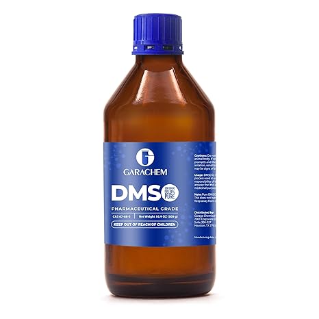 GARACHEM Pharmaceutical Grade 99.9% Pure DMSO in a Glass Bottle