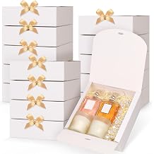 GXFCING 15 Pack Gift Boxes with Lids 16 x 16 x 5 cm White Cardboard Bridesmaid Proposal Box Square Presentation Present Packaging Boxes Party Favor Boxes for Wedding Birthday Christmas Festival