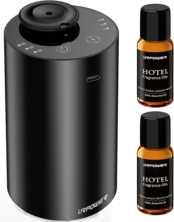 URPOWER Waterless Essential Oil Diffuser Cordless Mini Scent Diffuser 20mL