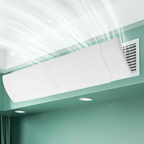 Adjustable Air Conditioner Deflector, Retractable Anti Direct Blowing Retractable Air Conditioner Shiel,Anti Blast Baffle Wind Direction Telescopic Registers(M-Anion filter)