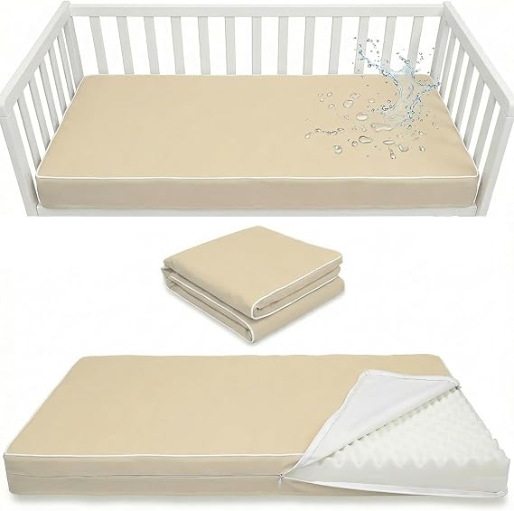 CALBODE Outdoor Twin Porch Mattress Cover with Zipper, 6 Inch, Beige