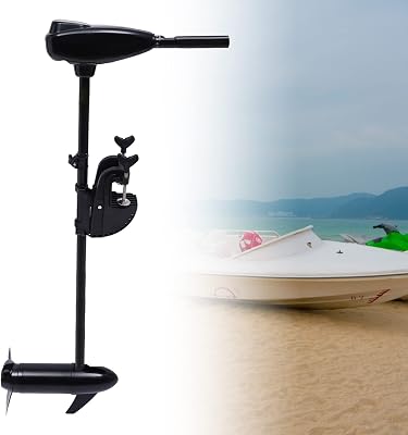 TBVECHI Outboard Motor, Electric Trolling Motor Inflatable Boat Outboard Engine Brush Motor Manual Control 12V,80LB