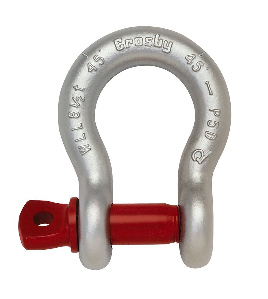 Crosby Screw Pin Anchor Shackle Carbon Steel, Galvanized, 3/4 Ton WLL, 5/16" Size, G-209