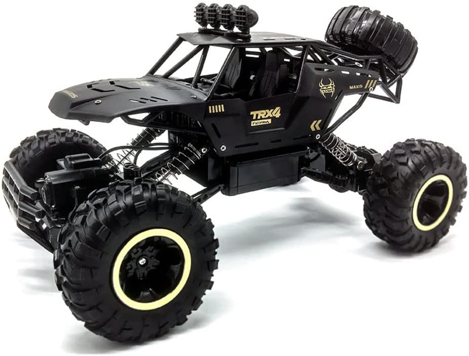 RC 1:12 Big Alloy Climbing Car Mountain 2.4G Off-Road 4WD Remote Control Car Mechanical Car Shining Searchlight Powerful Motor Childrens Toy Cars Childrens Gifts