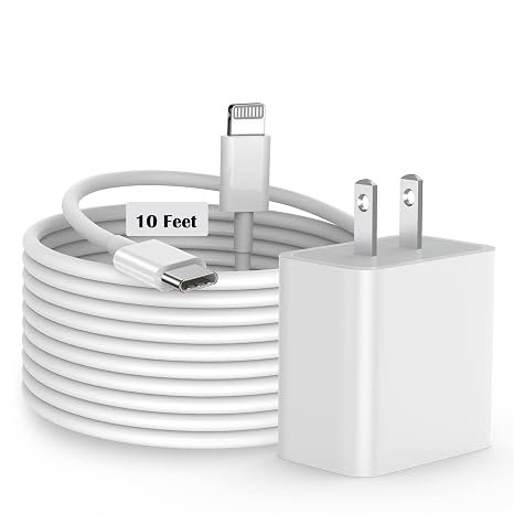 10FT iPhone Fast Charger,[Apple MFi Certified]iPhone USBC Fast ChargerBlock