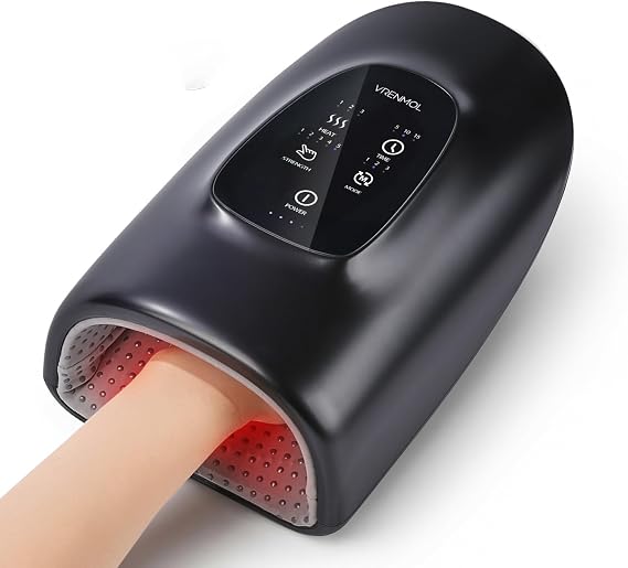 vrenmol Hand Massager: Pro-Grade Hand Massager with Heat and Compression Dual-Effect Massage Tools Rechargeable Wrist Massager Home Gift for Men Women