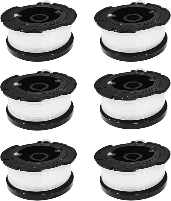 A ANLEOLIFE 6 Pack AF-100 Weed Eater Line Spool for Black+Decker String Trimmers, 30ft 0.065" Auto-Feed Replacement Spools (6 Spools)