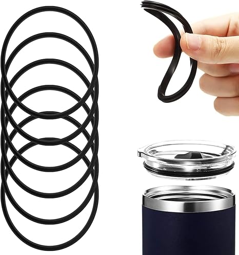 5Pcs Black Replacement Rubber Lid Ring Compatible with Travel Mug 16oz and 20oz Gasket Seals Lid for Insulated Stainless Steel for Tumblers, Coffee Cups and Water Glasses