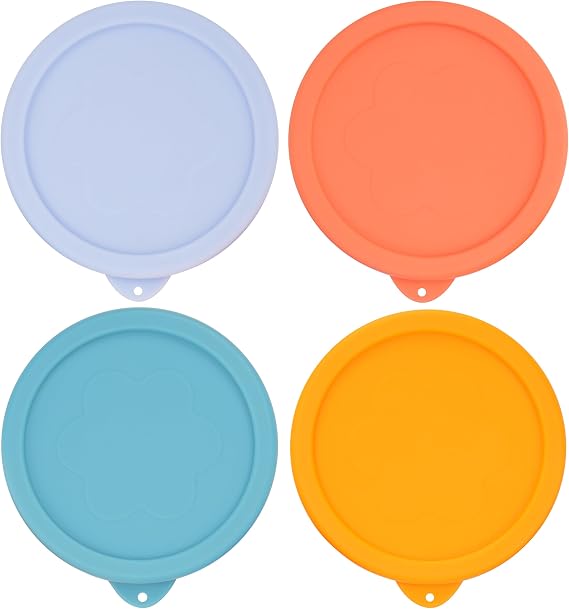 4 Cup Silicone Replacement Lids Storage Cover for Anchor Hocking Glass Bowls (Container not Included) 4 Pack Microwave, Dishwasher and Freezer Safe