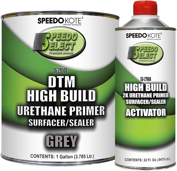 Speedokote Automotive High Build 2K Urethane Primer/Sealer Gray Gallon Kit, SS-2950G/2790A