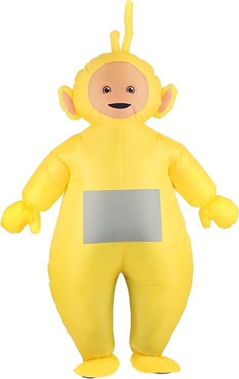 Inflatable Laa-Laa Teletubbies Adult Costume with Fan and Battery Pack -Officially Licensed, Full Body Suit