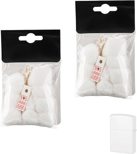 Cotton Compatible with Zippo Lighter,2 Pack,Replacement Parts Comaptible with Zippo Accessories(Cotton,Felt Pad,Wick)